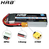 HRB Lipo Battery 2S 3S 4S 6S 1500mah 2200mah 2600mah 5000mah 6000mah 7000mah 4000mah  7.4V 11.1V 14.8V 22.2V T XT60 RC Parts