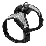 Reflective Dog Harness Nylon Pitbull Pug Small Medium Dogs Harnesses Vest Bling Rhinestone Bowknot Dog Accessories Pet Supplies