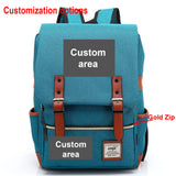 Customized Print DIY Your Like Photo or Logo Boy Girl Student School Bag Teenagers Schoolbags Canvas Women Bagpack Men Backpack