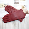 New women's leather color gloves sheepskin classic straight style knitted lining spring driving mittens autumn