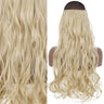 MERISIHAIR Synthetic No Clip Invisible Wire Hair Extensions Straight Black Blonde One Piece False Hairpiece Hair Extension