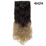 S-noilite Synthetic 24inch 140g 8PCS/set Clip In On Hair Extensions 18 Clips ins Curly Natural Hairpieces Clip In Hair For Women