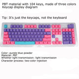 104 Keys Mechanical Keyboard PBT Keycaps Replacement Ergonomic Oil-resistant Gaming Keyboard Key Caps with Key Puller