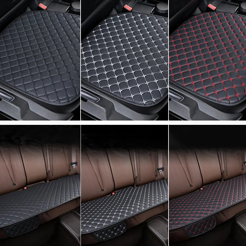 SEAMETAL Universal Car Seat Covers Pu Leather Car Seat Protector Four Seasons Car Seat Cushion Chair Carpet Pad Auto Accessories