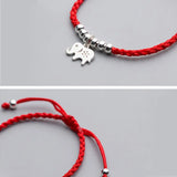 La Monada Elephant Charm Red Thread For Hand 925 Sterling Silver Bracelet Women Red String Rope Bracelets For Women Silver 925