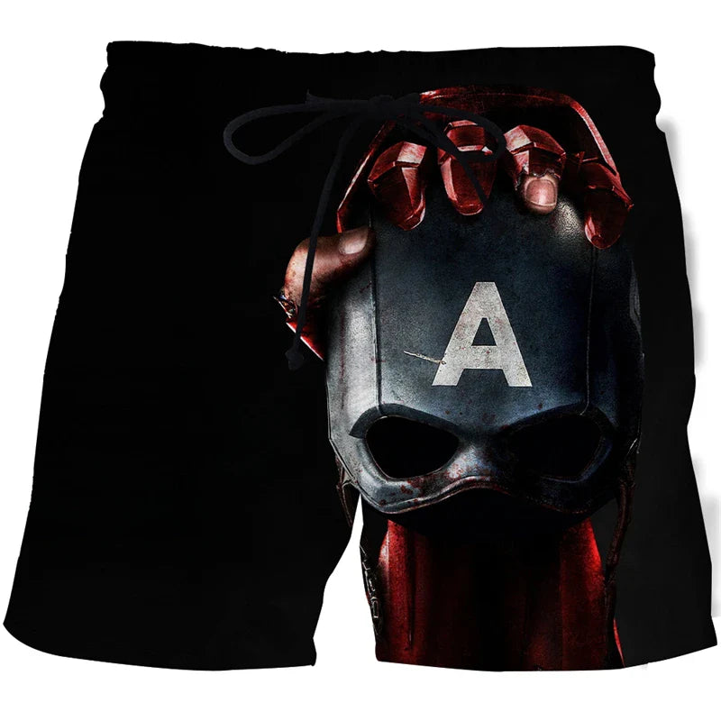 Hot Sale Skull Horror 3D Printe Beach Short Men's Shorts Anime Pants Quick-drying Street Clothing Black Short Casual short homme