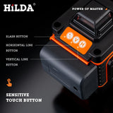 HILDA 12/16 Lines 3/4D Laser Level Level Self-Leveling 360 Horizontal And Vertical Cross Super Powerful Green Laser Level