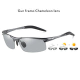 2023 Aluminum Rimless Photochromic Sunglasses Men Polarized Day Night Driving Glasses Chameleon Anti-Glare gafas de sol hombre