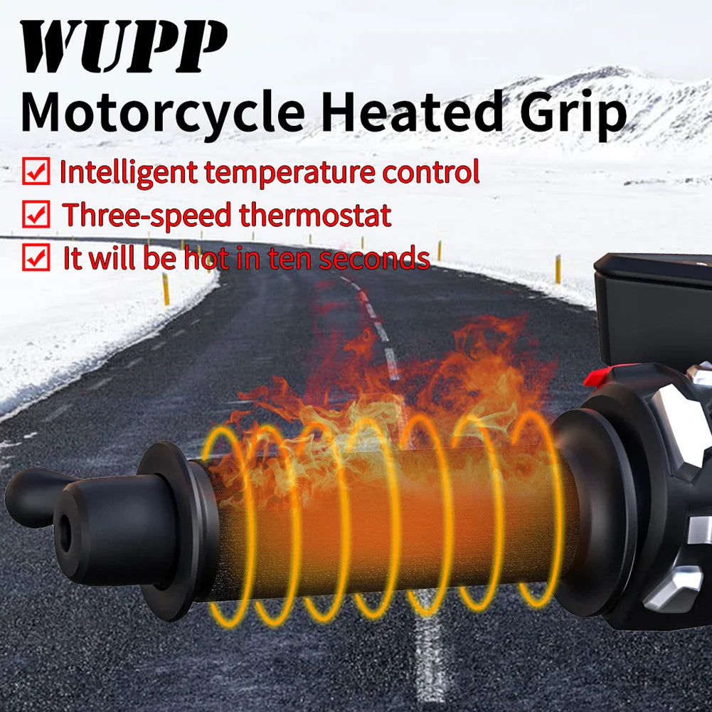 12V 3-Gear Waterproof Motorbike Heated Handle Grips E-bike Snowmobile Handlebar Handles Heater Kit Motorcycle Accessories