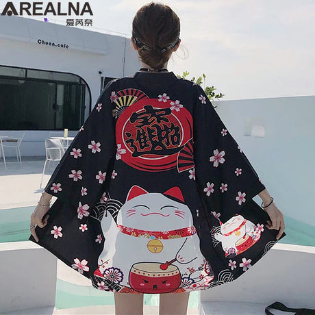 Japanese Kimono Traditional Clothing Crane Carp Anime Kimono Dress Shirts Women Samurai Haori Hombre Yukata Man Cardigan Shirt