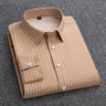 Mens Dress Shirts Striped Long Sleeve Spring Autumn Smart Casual Business Non-Ironing Slim Fit Formal Men's Shirt Blue White