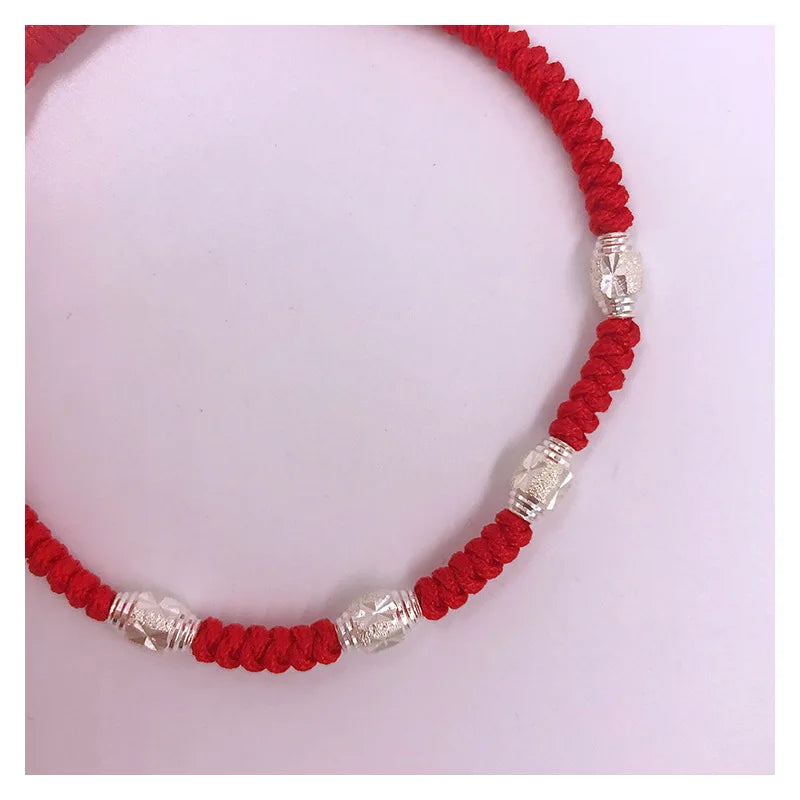 La Monada 12-22cm Red Thread For Hand 925 Sterling Silver Bracelet Women Rope Red Thread Bracelets For Women Silver 925