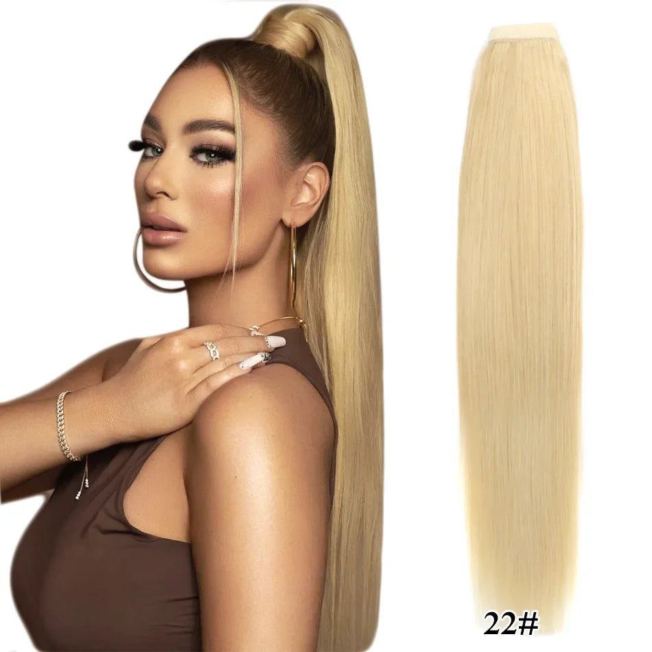 Real Beauty Ponytail Human Hair Wrap Around Horsetail Straight Brazilian100% Remy Human Hair Ponytail Extensions 60/100/120/150g