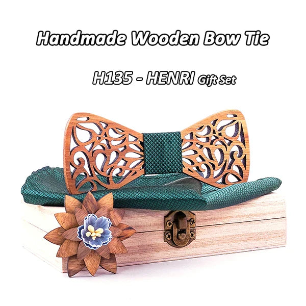 Mahoosive New Floral Wood Bow Ties for Men Bowtie Hollow Butterflies Wedding suit wooden bowtie Shirt krawatte Bowknots Slim tie