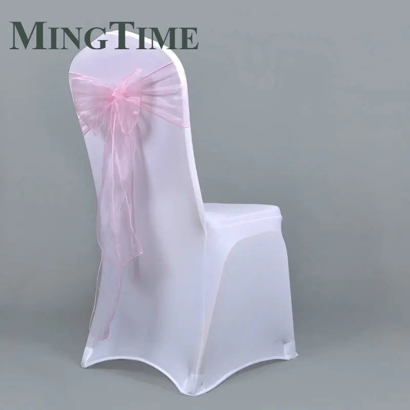 25pcs 275cm Sheer Organza Chair Sashes Band Ribbon Belt Bow Cover Rustic Wedding Party Birthday Banquet Ceremony Decoration