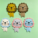 5pcs Silicone Teether Lion Cartoon Animal BPA Free Rodents Teething Necklace Food Grade Infant Chewable Toys Baby Teether