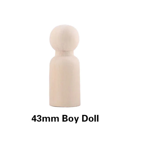 Wooden Doll Peg Baby Teether DIY Color Painting Peg Dolls Unfinished Wood Blank Male & Female Doll Bodies Decoration Toys