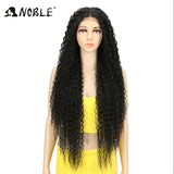 Noble Synthetic Lace Front Wig 38 Inch Long Curly Wig For Women Cosplay Feminino Lace Front Ombre Blonde Wig Heat Resistant Wigs