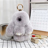 Cute Plush Bunny Keychain Women Fur Pom Pom Angel Rabbit Key Ring Hare Plush Dolls Toy Girls Bag Car Key Pendant Kids Xmas Gift