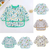 Baby Bibs New Cute Children Baby Stuff Toddler Waterproof Long Sleeve Art Smock Feeding Bib Apron for Kids 1-4 Years