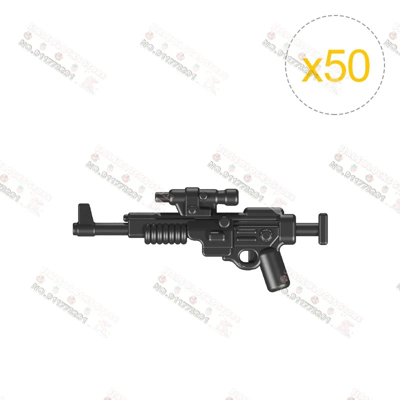 50PCS/LOT Weapon Model Gun Pack Star W Movie Series Blaster Guns Military Accessories DIY Building Blocks Toys For Children Gift