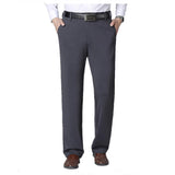 Thick Straight Work Trousers Men Pants Office Formal Black Plus Size Blue Elastic Business Stretch Big 44 48 50 52 Male Wearing