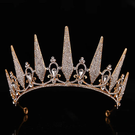 Wedding Crown Gold Silver Color Rhinestone Crystal Diadem Queen Crown Princess Tiaras Bridal Hair Jewelry Party Hair Accessories