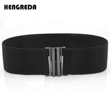 Wide Elastic Waist Belt Black Women Stretch Waistband 2019 Dress Wide Belt 5 Size Corset Waist by Fashion Metal Buckle for Skrit