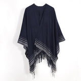 Cashmere Winter Warm Ponchos And Capes For Women Foulard Femme Shawls and Wraps Stripped Pashmina Female Bufanda Mujer