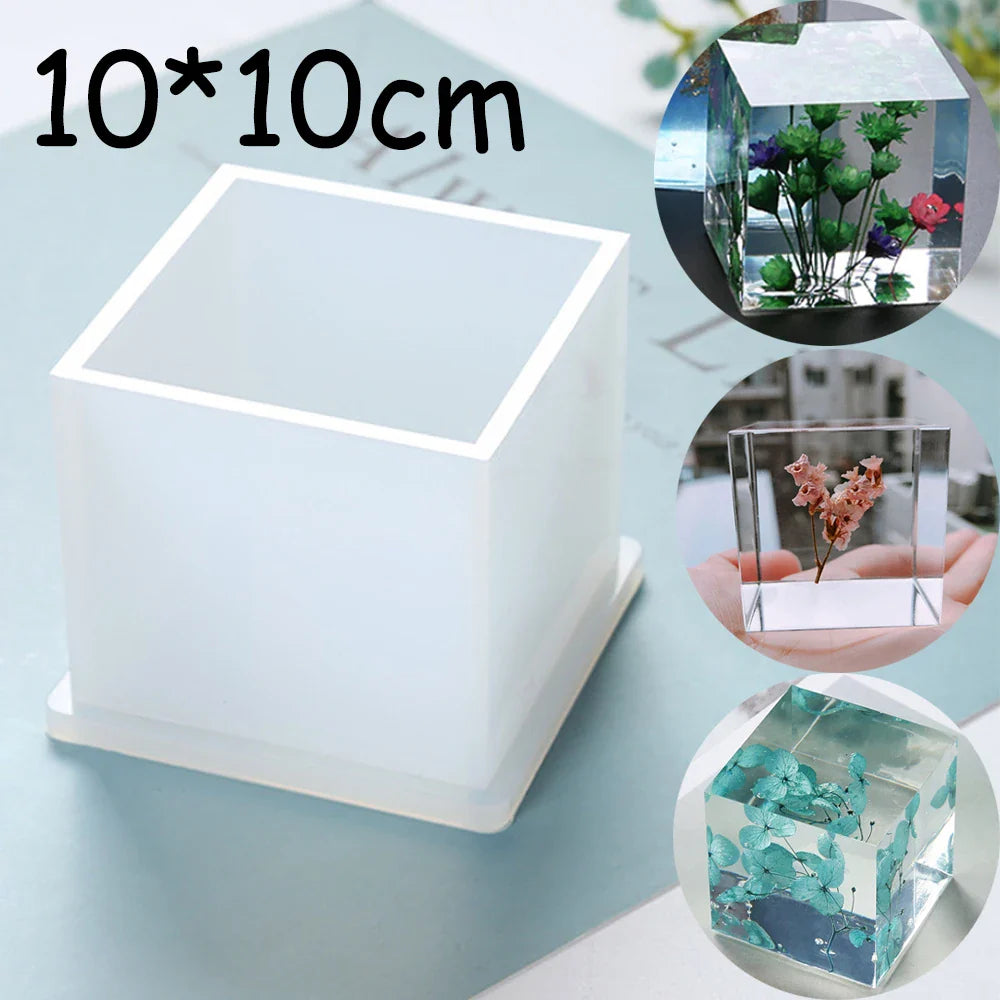 15Cm Large Pyramid Silicone Mold with Fixed Frame for DIY Crystal Uv Epoxy Jewelry Decoration Tools for Resin