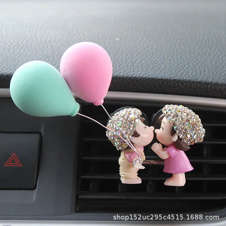 Car Air outlet clip Decoration Cute Cartoon Couples Action Figure Balloon Ornament Auto Interior Dashboard Accessories Girl Gift