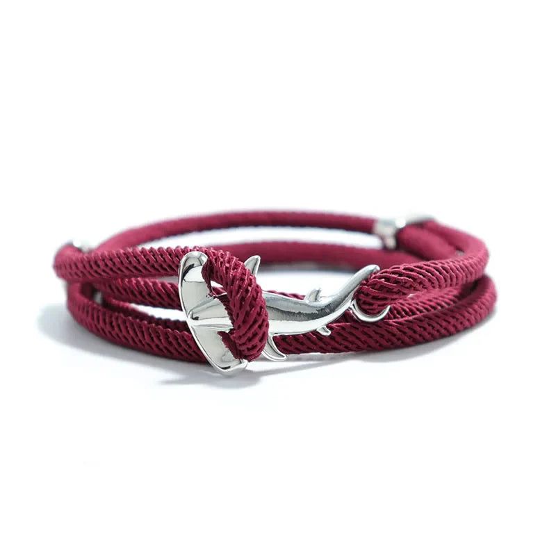 Handmade Adjustable Milan Rope Bracelet Bohemia Hammerhead Shark Braclet Trendy Red Thread Braslet Men Women Jewelry Accessories