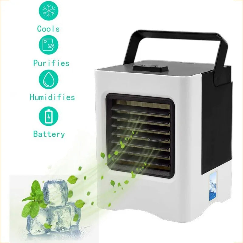 Automobiles 4 In 1 Air Conditioner Fan Personal USB Air Cooler Humidifier With LED Lights Recharge Car Electrical Appliances #2