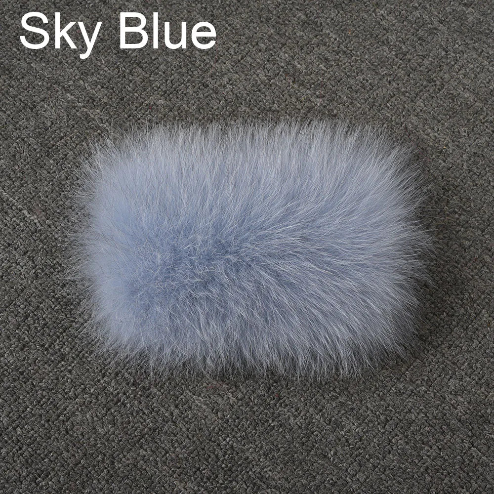 Winter Fashion Elastic Headband Fox Fur Headwear Racccoon Fur Women's Fluffy Real Fur Band S8300