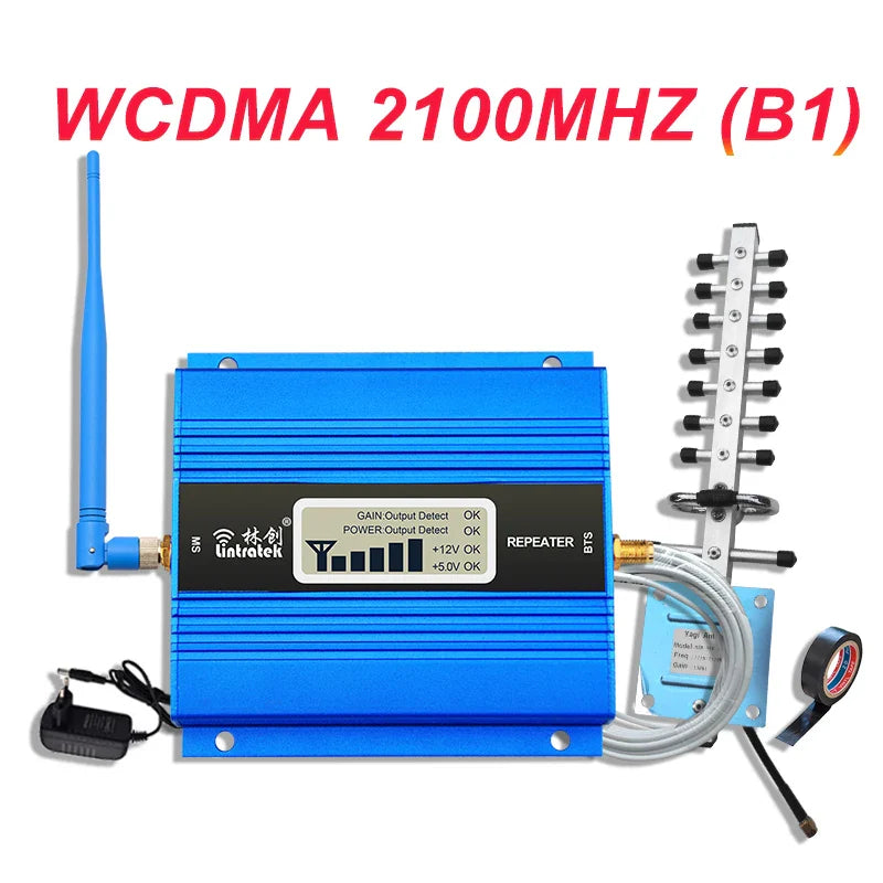 Cellular Amplifier GSM 2G 900 3G UMTS 2100 4G LTE 1800MHZ DCS Signal Booster Cell Mobile Phone  + Antenna + 10m Cable Repeater