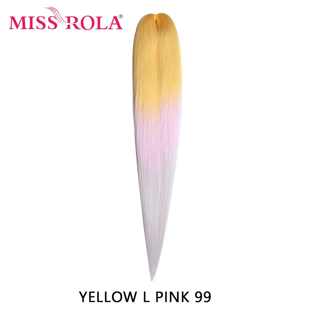 MISS ROLA Synthetic Kanekalon Hair Jumbo Braids 24 Inches100g Yaki Straight Hair Extension Pre Stretched Blonde Pink Wholesale