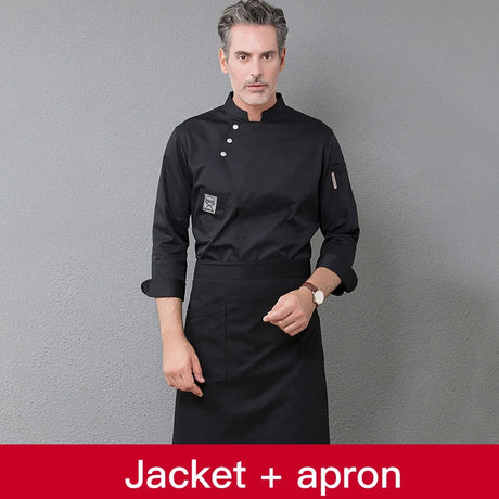 Long Sleeve Chef Clothes Uniform Restaurant Kitchen Cooking Chef Coat Waiter Work Jackets Professional Uniform Overalls Outfit