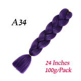 Synthetic Jumbo Braiding Hair Extension 24 " Heat Resistant Fiber In Bulk Ombre Synthetic Jumbo Braids Hair For Red Black Women