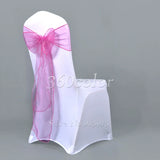 25pcs Sheer Organza Chair Sashes Bow Cover Band Bridal Shower Chair Design Wedding Party Banquet Decoration