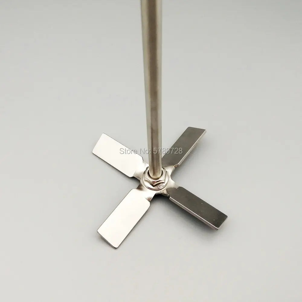 1set Lab 304 stainless steel Propeller with stirring rod,Four-bladed propeller while Stirring press down the material