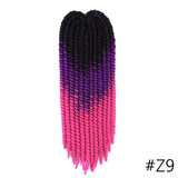 YunRong Senegalese Twist Hair Jumbo Crochet Braids 22 inch 120g 20 Color Ombre Synthetic Crochet Hair Braiding Hair For Women