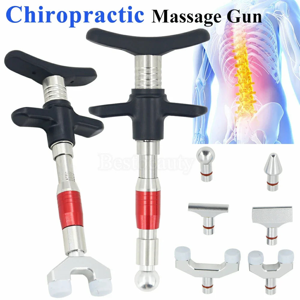 Chiropractic Gun Manual Chiropractic Adjusting Tools 10 Levels 6 Heads Adjustable 300N Spine Back Cervical Massage Instrument