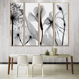 Modern Hand Painted Black And White Dandelion Flowers Mural Wallpaper 3D Abstract Art Wall Painting Living Room Papel De Parede