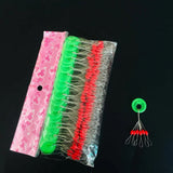 100set 600pcs Fishing Line Rubber Stopper Resistance Beans Fishing Float Stops Spinner Red Olives Stopper Bean