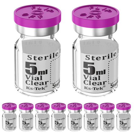 Ks-Tek Sterile Empty Vials with Self Healing Injection Port,with Flip Off Aluminum Cap,Sterile Package