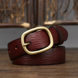 2.8cm Width Female Genuine Leather Belt Copper Pin Buckle Belts Women Jean Wild Cowskin Belts Fashion Simple New Waist Strap