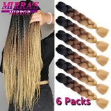 6 Bundles Jumbo Braiding Hair Extensions 24 Inch Synthetic Hair Braids for DIY Box Twist Crochet Hair Wholesale Drop Shipping