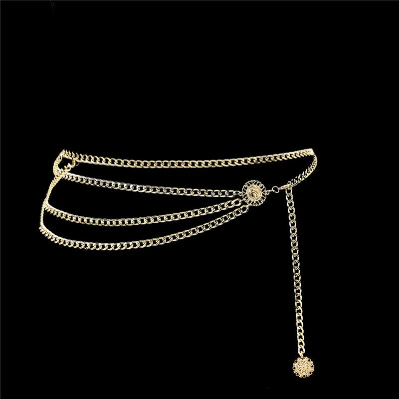 Sexy Bikini Beach Multilayer Waist Belt Chain Long Tassel Coin Pendant Harness Belly Chains for Women Waistbands Body Jewelry