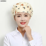 Cute Elastic Kitchen work Hats Restaurant Breathable chefs hat Hotel Cooking Accessories Cap Women Dust proof housework Hat Men