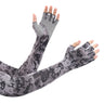 Men’ s Cycling Gloves, Sun-Resistant Floral Print Half-Finger Gloves with Oversleeve for Boys